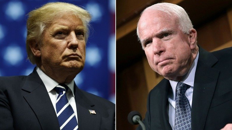 Donald Trump and John McCain split image
