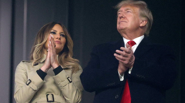 Melania and Donald Trump clapping