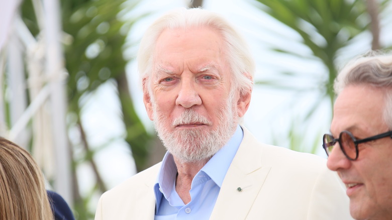 Donald Sutherland slightly smiling