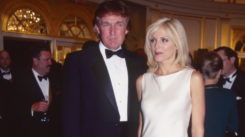 Donald Trump and Marla Maples posing