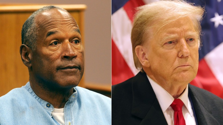 OJ Simpson and Donald Trump split image 