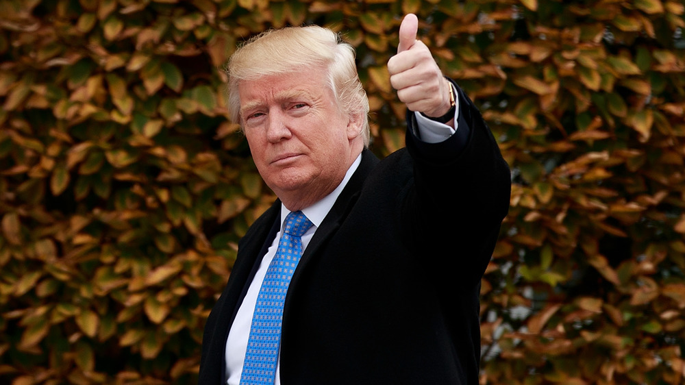 Donald Trump giving a thumbs-up