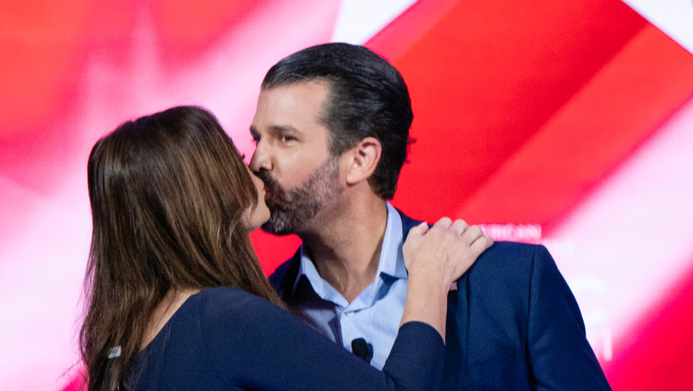 Donald Trump, Jr. and Kimberly Guilfoyle kissing