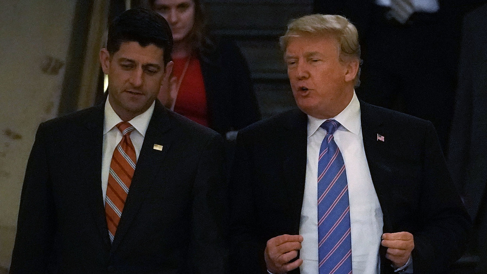 Paul Ryan in discussion with Donald Trump