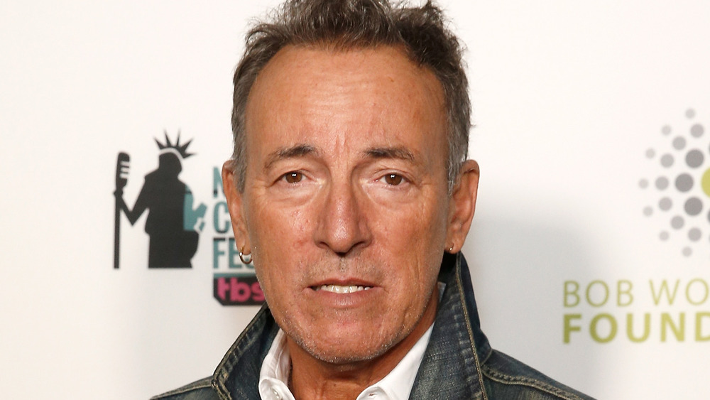 Bruce Springsteen staring at camera