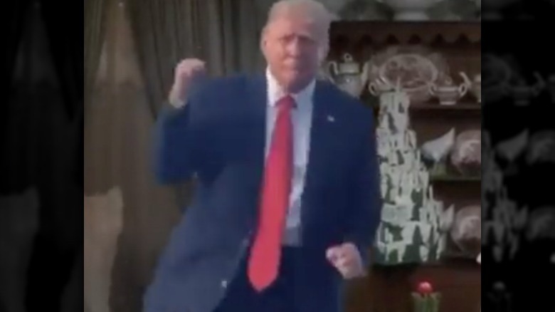 Donald Trump dances out of Thanksgiving turkey in viral video