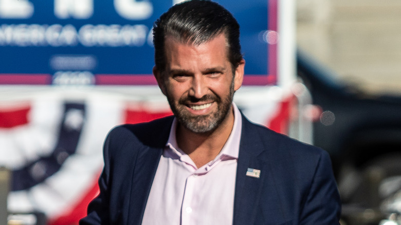 Donald Trump Jr. at a Trump rally 