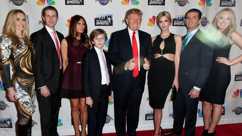 Donald Trump and his family on the red carpet