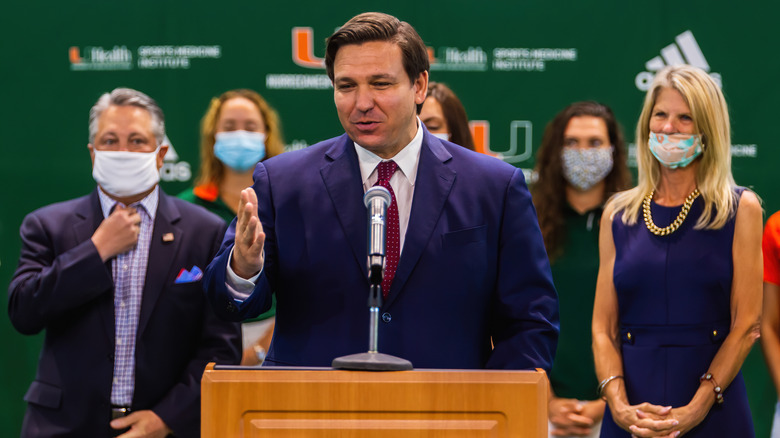 Ron DeSantis speaking in 2020