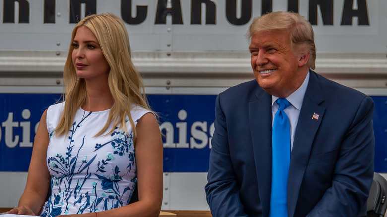 Ivanka Trump and Donald Trump on campaign trail 2020