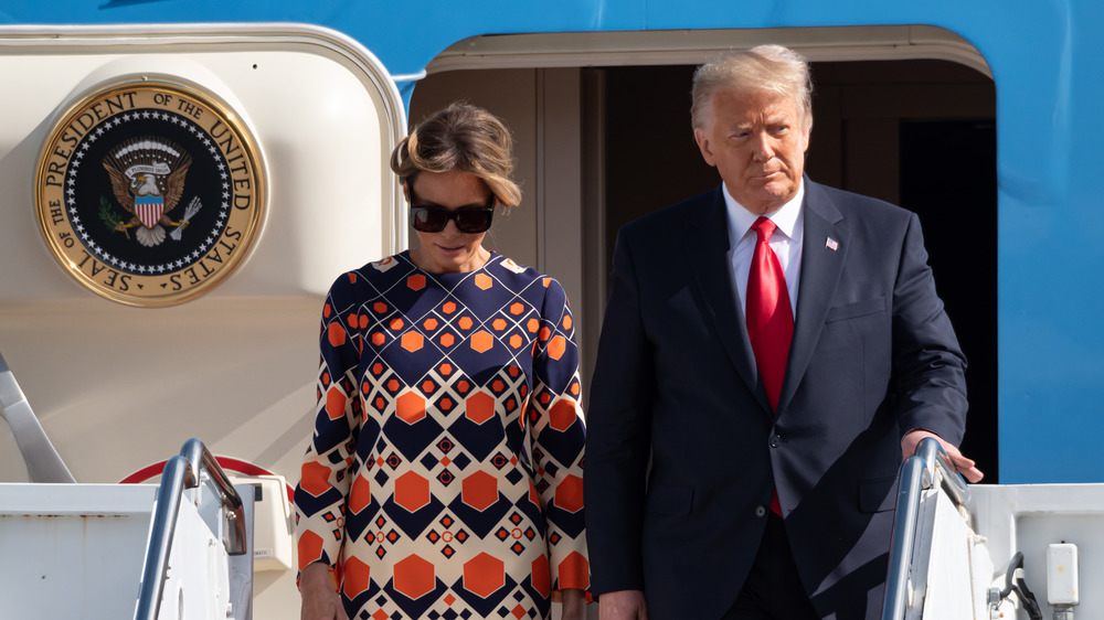 Melania and Donald Trump leave Air Force One on Inauguration Day