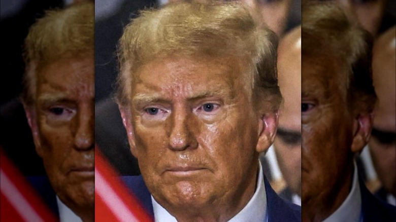 Donald Trump looking overly tanned