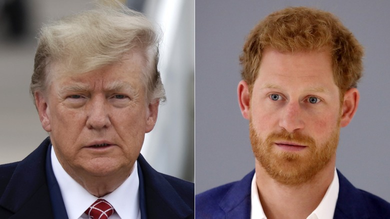 Donald Trump and Prince Harry split image