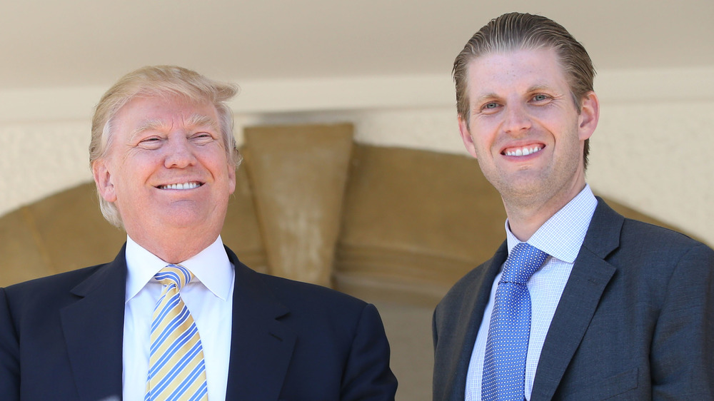 Donald and Eric Trump at a golf course