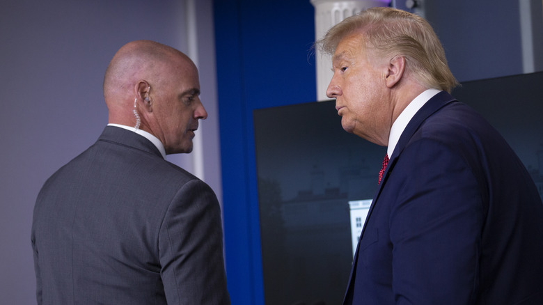 Donald Trump with a Secret Service agent