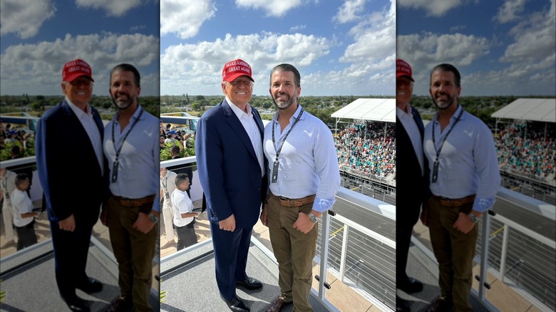 Donald Trump Sr. and Jr. at Grand Prix