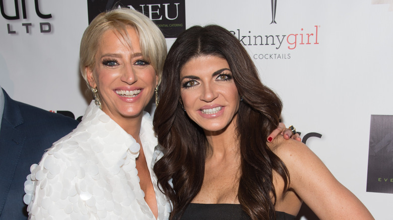 Dorinda Medley and Teresa Giudice pose 