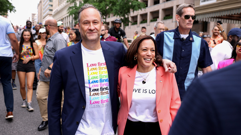 Kamala Harris and Doug at Pride march