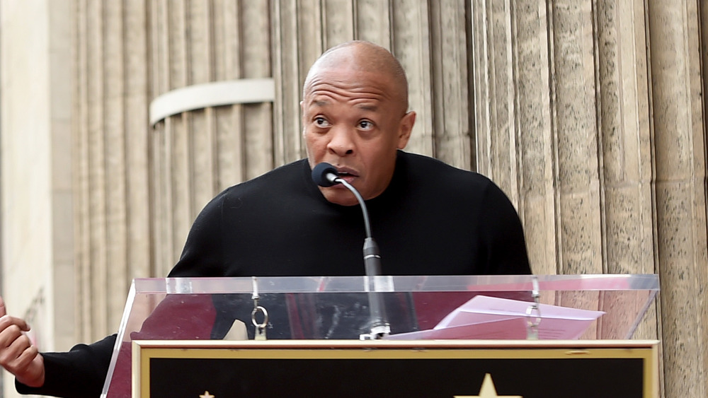 Dr. Dre giving a speech
