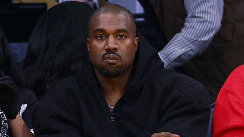 Kanye West with annoyed expression