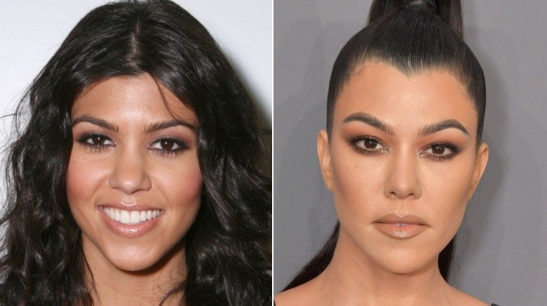 Kourtney Kardashian in 2007 and 2019