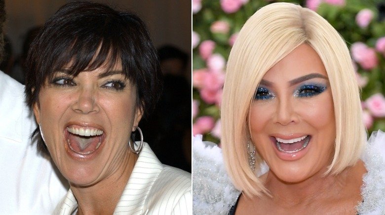 Kris Jenner in 2002 and 2019