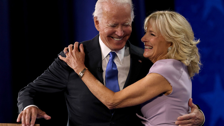 Joe Biden and Jill Biden hugging 