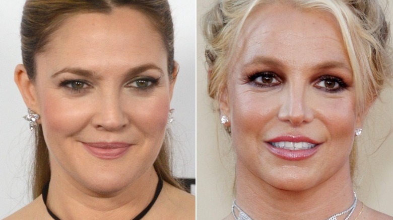 Drew Barrymore and Britney Spears split image