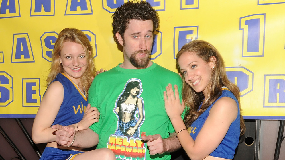 Jenny Peters, Dustin Diamond, and Victoria Broadhurst posing for a picture