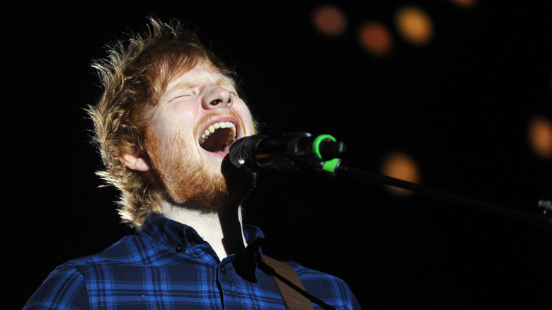 Ed Sheeran performing