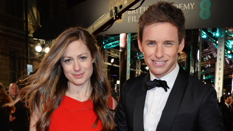 Hannah Bagshawe and Eddie Redmayne at event