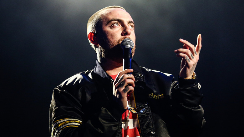 Mac Miller performing.