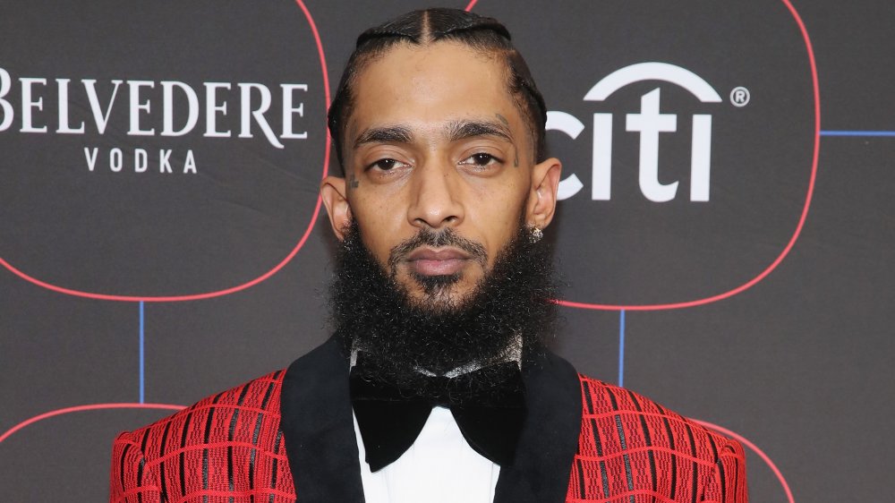 Nipsey Hussle at the WarnerMusic Pre-Grammy Party 