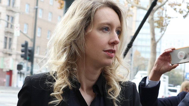 Elizabeth Holmes outside of the court house