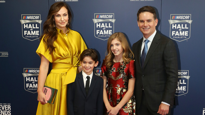 Jeff Gordon poses with his family