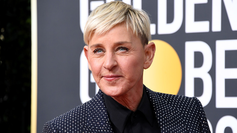 Ellen DeGeneres posing at the Golden Globes