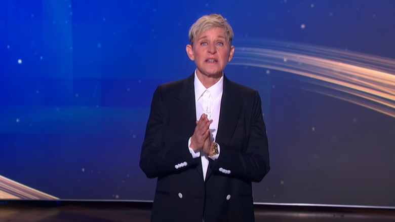 Ellen DeGeneres tearing up onstage