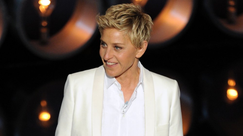 Ellen DeGeneres smiling onstage 