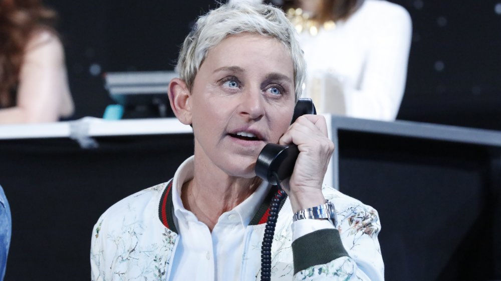 Ellen DeGeneres talking on the phone 