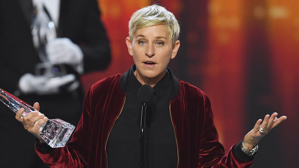 Ellen DeGeneres accepting an award