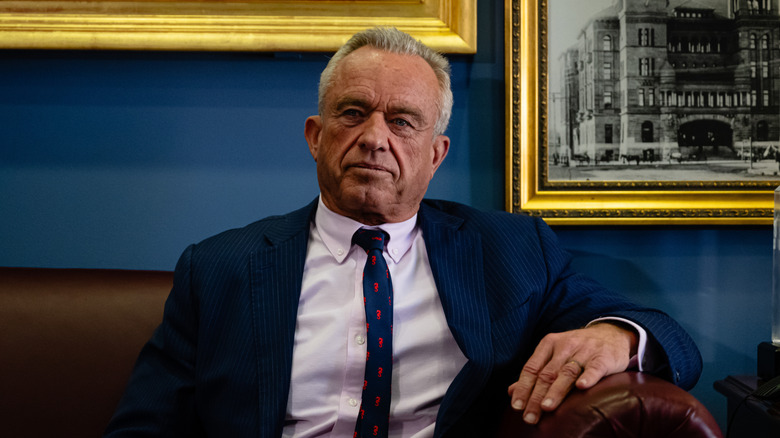 Robert F. Kennedy Jr. sitting on leather couch