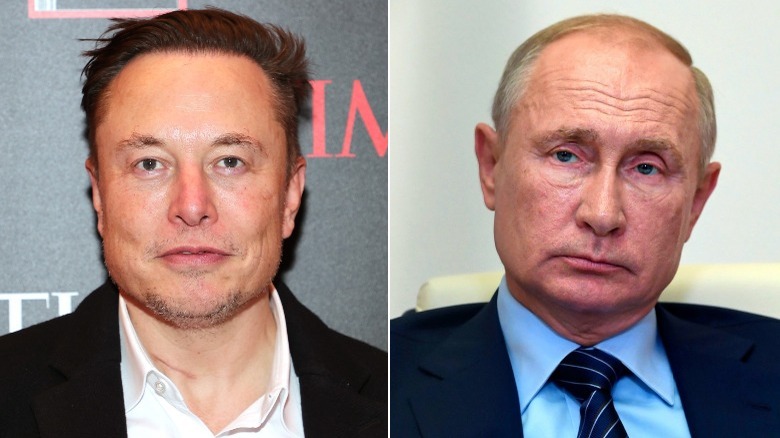 Elon Musk and Vladimir Putin side by side