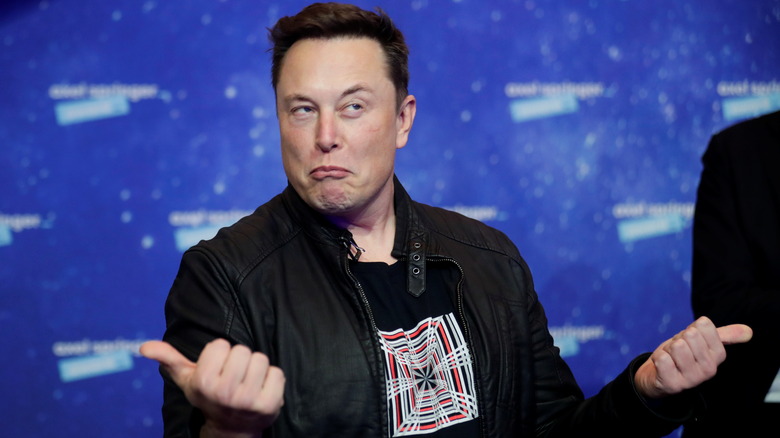 Elon Musk arriving on red carpet