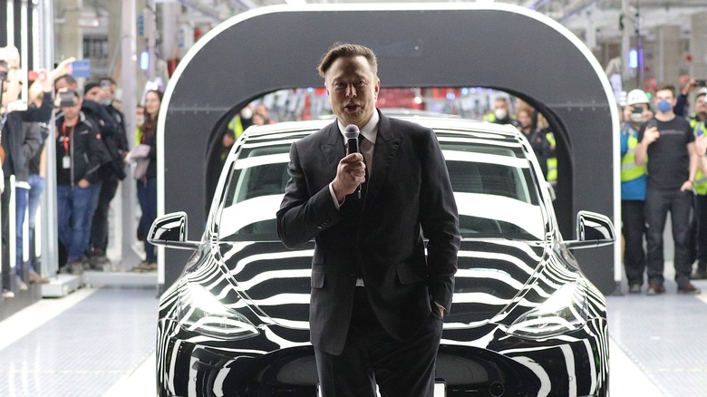 Elon Musk at a Tesla