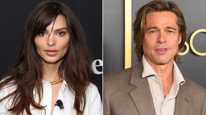 Emily Ratajkowski and Brad Pitt red carpet 