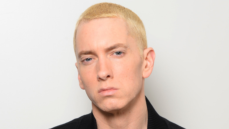 Eminem with platinum blonde hair