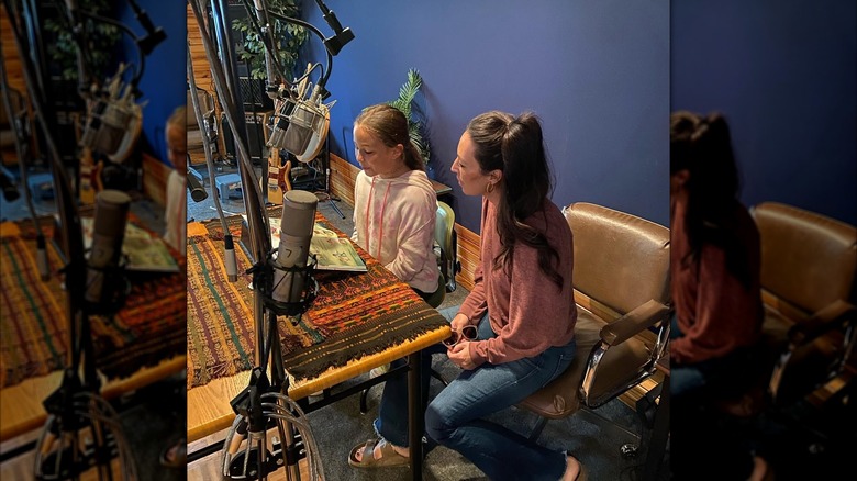 Emmie Gaines recording with mom Joanna