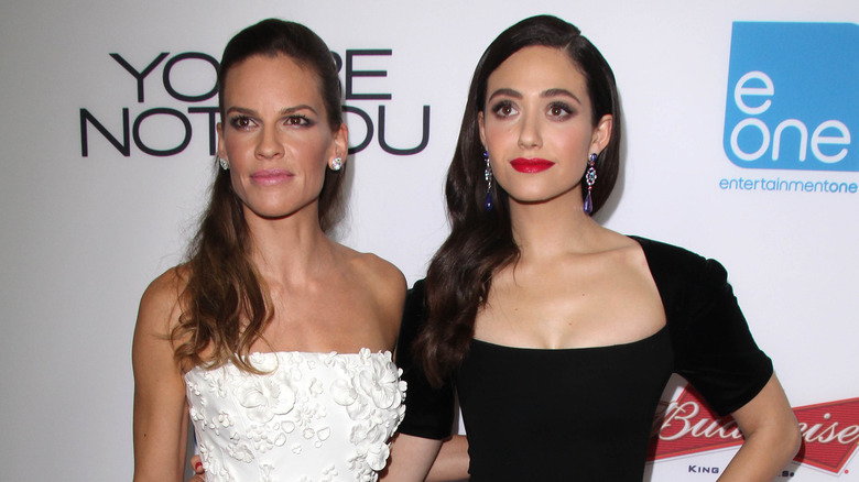 Hilary Swank Emmy Rossum red carpet