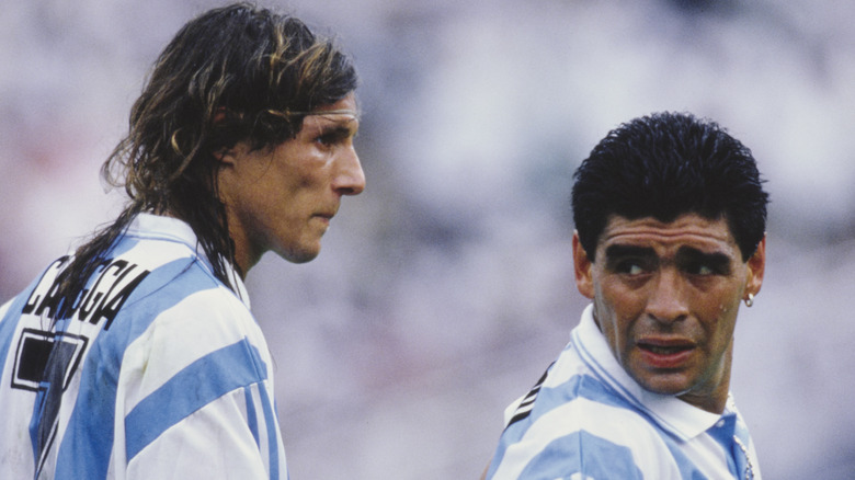 Claudio Caniggia and Diego Maradona