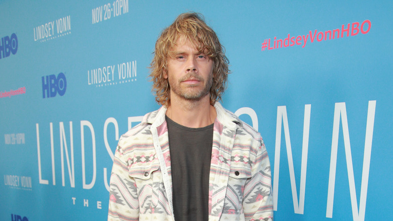 Eric Christian Olsen posing at premiere of HBO documentary